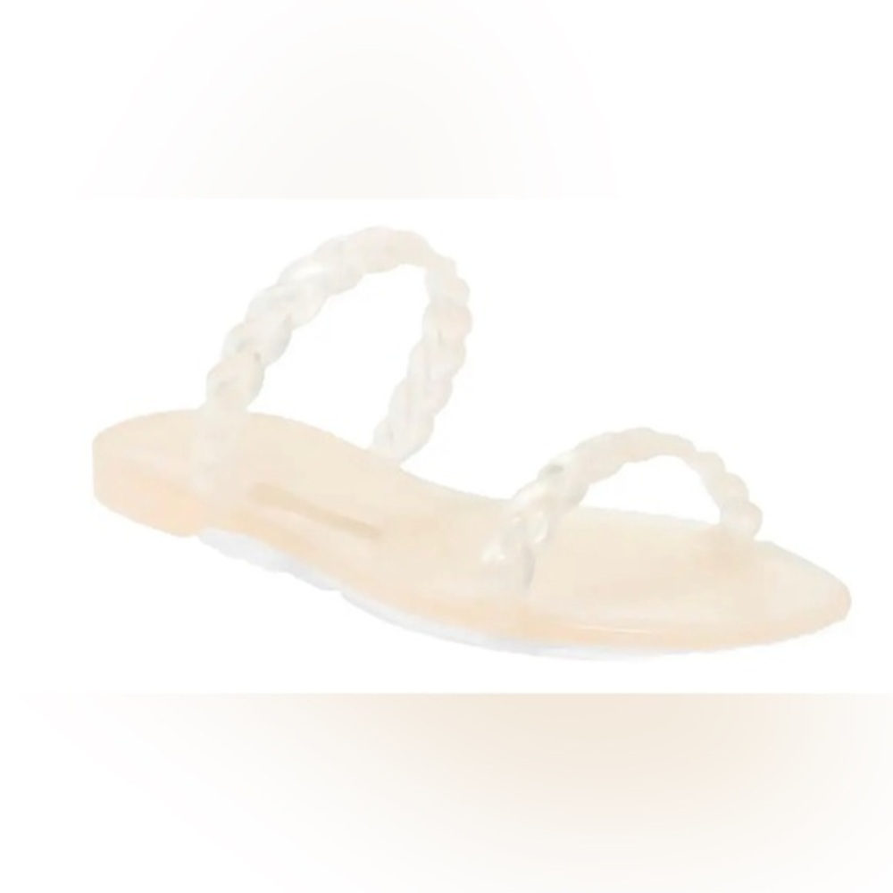 Stuart Weitzman Women's Braida Slip On clear Jelly Sandals flats Shoes size 10
